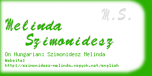 melinda szimonidesz business card